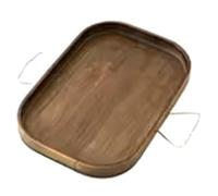 Fegtrtyoa Plateau de Rangement pour Collations et avec Télécommande, Plateau Multi-Usages, Plateau de Rangement pour Canapé, Placement Spécial pour Accoudoir, Carré, Marron.