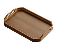 Fegtrtyoa Plateau de Rangement pour Thé en Bambou Sec de Luxe, Style Rétro Chinois Léger, Assiette à Fruits pour Salon, Bois Commercial, Grand.