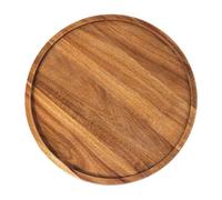 Fegtrtyoa Plateau Rond en Bois, Plateau de Service en Bois, Plateau de Service, Planche de Charcuterie pour Apéritif, Organisateur de Plateau pour Cuisine/Comptoir C