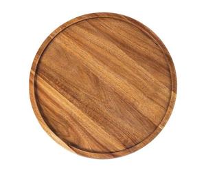 Fegtrtyoa Plateau Rond en Bois, Plateau de Service en Bois, Plateau de Service, Planche de Charcuterie pour Apéritif, Organisateur de Plateau pour Cuisine/Comptoir D