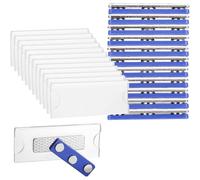 Fegtrtyoa Porte-Badges pour Vêtements avec Aimants Auto-Adhésifs à 3 Points - Lot de 12 Badges Nominatifs Magnétiques, 75 X 30 Mm, Plaque Signalétique