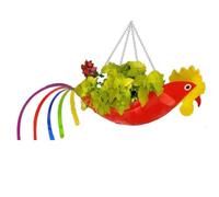 Fegtrtyoa Pot de Fleur en Métal de Forme Exquise, Pot de Fleur de Coq Coloré, Jardinière Suspendue, Pots de Fleurs Décoratifs de Jardin, L,C