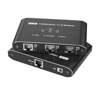 Fegtrtyoa pour Caméras IP pour Commutateur PoE Gigabit Compatible avec Téléphone IP 1 Entrée 3 Sorties 30W par Port Concentrateur Réseau RJ45 Portée de 328 Pieds pour Téléphones VoIP