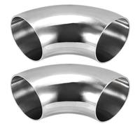 Fegtrtyoa Pour Tuyau Coudé à 90° en Acier Inoxydable 304 Forgé pour Échappement Modifié de Voiture, 2 Pièces, 3 Pouces, Épaisseur 2 Mm, Rampe.