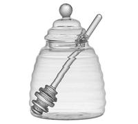Fegtrtyoa Récipient à Miel en Verre Borosilicaté Haute Qualité 1 Ensemble avec Couvercle et Cuillère, Bouteille à Miel pour Maison et Fête L