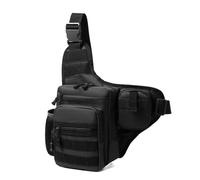 Fegtrtyoa Sac d'escalade de Camping Pochette de Poitrine pour Cyclisme Randonnée Voyage Sport de Plein Air Bandoulière Pêche Taille Sac Banane Noir