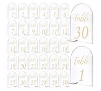 Fegtrtyoa Signes de Table de Mariage de Bricolage Numéro de Table de Mariage Numéro 1-30,4 X 6 Pouces pour les Banquets de Mariage, les Fêtes, les Restaurants, les Panneaux de Table de Mariage Bricola