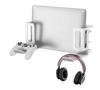 Fegtrtyoa Support D'Ordinateur Portable Vertical, Pas D'Installation de Perceuse, Support D'Ordinateur Portable de Bureau Réglable Organisateur de Serrage Blanc