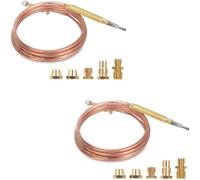 Fegtrtyoa Thermocouple Kit 2PCS Universal for Stove Fireplace Replacement Includes 5 Adaptors A