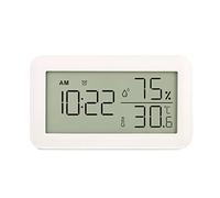 Fegtrtyoa ThermomèTre HygromèTre IntéRieur avec RéVeil, ThermomèTre NuméRique LCD, pour Chambre, Salon, Cave à Vin (Blanc)