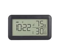 Fegtrtyoa ThermomèTre HygromèTre IntéRieur avec RéVeil, ThermomèTre NuméRique LCD, pour Chambre, Salon, Cave à Vin (Noir)
