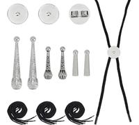 Fegtrtyoa Tlines Round 3PCS BOLO TIE Tip Trip Consult Kit, Sliver Remplacement Cord Cordon End Cordon de Nylon Pack 3 Brins B