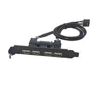 Fegtrtyoa USB USB2.0 Extension Card PCIe Dual 9pin to 4-Port Adaptateur pour PC pour Desktops 10/11 Panneau PC Prise en Charge