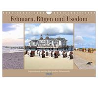 Fehmarn, Rügen und Usedom - Impressionen von den drei großen Ostseeinseln (Wandkalender 2026 DIN A4 quer), CALVENDO Monatskalender: Stimmungsbilder der Küstenlandschaft auf Fehmarn, Rügen und Usedom
