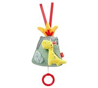 Fehn 051025 Volcano Music Box - Cuddly Toy & Sleep Aid: Wind-Up Music Box with Melody Schubert's Lullaby Soothes in Any Situation - for Baby Cot, Pram, Baby Car Seat - from Birth