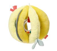Fehn 051155 Happy Dino Balle d'activités avec hochet, papier rachet et couineur pour lancer, saisir, rouler - Favorise les capacités motrices des bébés et des jeunes enfants à partir de 0 mois