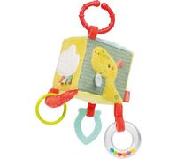 Fehn 051193 Activity-Würfel Happy Dino - Motorik-Spielzeug mit Greifelementen zum Aufhängen für Babys frühkindliche Entwicklung - Lernwürfel für Babys & Kleinkinder AB 0+ Monaten