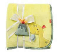 Fehn Couverture Dino - Couverture douillette pour bébé - Doudou et couverture d'éveil pour la poussette et le siège-auto - Idéal pour les premiers pas et les câlins - Pour les bébés de 0+ mois
