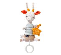 Fehn Boîte à musique Bébé Girafe - Broderie "Glow-in-the-dark" - Douce mélodie "Dors petit enfant" - Doudou pour s'endormir - Jouet pour bébé en voyage et à la maison - pour bébés et jeunes enfants
