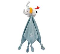 Fehn 053081 Doudou Éléphant avec Attache-Tétine et Broderies Phosphorescentes - Pour Bébés dès 0 Mois - Taille 42 cm