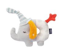Fehn 053111 Hochet Éléphant - Jouet pour Bébé avec Hochet et Broderies Phosphorescentes - Pour Bébés et Tout-Petits dès 0 Mois - Taille 13 cm