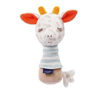 Fehn 053128 Hochet Bâton Girafe - Jouet pour Bébé avec Hochet et Broderies Phosphorescentes - Pour Bébés et Tout-Petits dès 0 Mois - Taille 14 cm