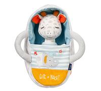 Fehn 053166 Doudou Girafe avec Couffin et Broderies Phosphorescentes - Pour Bébés dès 0 Mois - Taille 23 cm