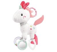 Fehn Activity Jouet Licorne - Jouet de motricité avec anneau de fixation - Animal de jeu avec éléments de préhension à saisir et à découvrir - Doudou pour bébés et jeunes enfants à partir de 0+ mois