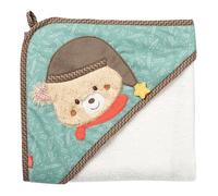 Fehn 060324 Poncho à capuche en coton avec oursons mignons Multicolore