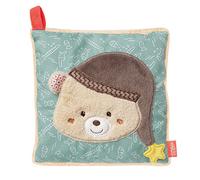 Fehn 060515 Coussin garni de noyaux de cerises - Coussin chauffant et froid avec adorable application en peluche pour bébés et enfants à partir de 0 mois - Dimensions : 15 x 15 cm, multicolore