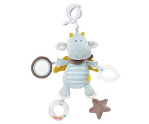 Fehn 065121 Jouet d'Activités Dragon / Jouet d'Activité Motrice à suspendre avec Miroir et Anneaux à mordre, à saisir et qui émettent des Sons / pour les Bébés et les Tout-Petits dès 0+ mois