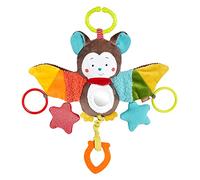 Fehn 067712 Peluche d'Éveil Chauve-Souris Jouet de Développement Moteur à Suspendre, avec Miroir et Anneau de dentition pour Mordre, Saisir et Émettre des sons pour Bébés et Jeunes Enfants