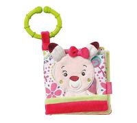 Fehn 076431 Livre en Tissu Faon - Livre Sensoriel avec Motifs d’Animaux pour Bébés et Tout-Petits dès 0 Mois - Dimensions 11 x 11 cm