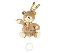 Fehn Boîte à musique Teddy - Doudou avec mélodie d'aide à l'endormissement "Weißt duviel Sternlein stehen" - en voyage & à la maison - Jouets musicaux pour bébés & jeunes enfants