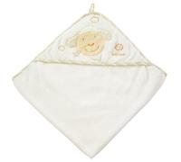 Fehn 397086 Drap de bain à capuche BabyLOVE - Poncho de bain en coton avec un adorable mouton pour les bébés et les jeunes enfants à partir de 0+ mois - Dimensions : 80 x 80 cm