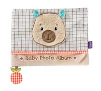 Fehn Album photo pour bébé Capybara - Découvrir, explorer, ressentir - mémoriser les visages et apprendre les noms de manière ludique avec le livre photo en tissu - Album à pochettes pour bébés et