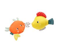 Fehn Animaux de bain poisson et crabe - Lot de 2 jouets d'eau pour la baignoire - Animaux flottants pour un plaisir de bain joyeux - Jouets de bain pour bébés et tout-petits à partir de 0 mois