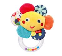 Fehn Anneau hochet Jouet Fleur COLOR Friends - Jouet de motricité Griffon avec anneau de perles colorées pour hochet & bruissement - Doudou Jouet bébé - Jouets pour bébés & jeunes enfants dès 0+ mois