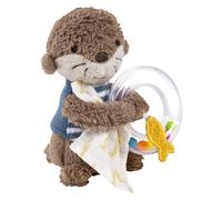 Fehn Rasselring Otter - Greifling zum Rasseln, Fühlen, Spielen mit kuschelweichem Stoff-Tier - EIN treuer Begleiter für Babys und Kleinkinder AB 0+ Monaten