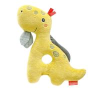 Fehn Baby Anneau de préhension Dino - Jouet en peluche pour bébé avec hochet - Jouet de motricité pour apprendre en s'amusant - Jouet en peluche pour bébés et jeunes enfants à partir de 0+ mois