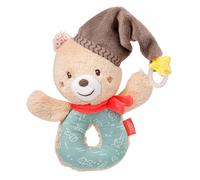 Fehn 060164 Hochet Anneau Ours avec Attache-Tétine pour Bébés et Tout-Petits dès 0 Mois - Taille 13 cm