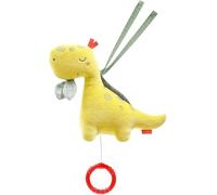 Fehn Peluche Musicale Dino - Doudou avec douce mélodie d'aide au sommeil "Berceuse de Mozart" - Jouets pour bébé en voyage & à la maison - Jouets musicaux pour bébés & jeunes enfants