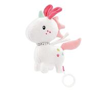 Fehn Boîte à musique pour bébé Licorne - Doudou avec mélodie d'aide à l'endormissement "Berceuse de Brahms" - en voyage et à la maison - Jouet musicale pour bébés et jeunes enfants