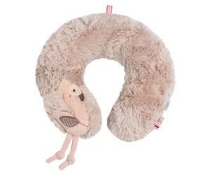 Fehn Cale-Nuque Flamant Rose, Coussin Cervical avec Motif Appliqué, Forme Ergonomique Qui Soutient, Soulage et Maintient Bien dans Le Siège Auto en Voiture ou dans la Poussette