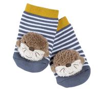 Fehn Chaussettes hochet Loutre - Chaussettes d'activités pour bébés avec de Jolis Animaux à Attraper, hocher, Taper et Produire des Sons - Jouets éducatifs pour bébés de 0 à 12 Mois