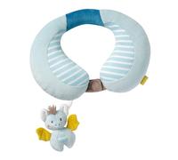 Fehn Chauve-souris 065282 Cale-cou chauve-souris - Coussin de nuque avec petit animal à hochet pour bébés et jeunes enfants âgés de 6 mois et plus Dimensions 24 x 20 cm