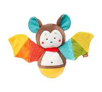 Fehn Chauve-souris 067668 Chauve-souris à bascule Jouet amusant à saisir, toucher et faire basculer de-ci de-là Pour bébés et jeunes enfants à partir de 0 mois Dimension : 20 cm