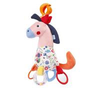 Fehn Cheval d'activités avec pince Color Friends Animal de jeu avec fonctions 30 cm
