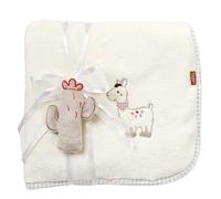 Fehn Couverture bébé Lama - Plaid doux et câlin | Pour les câlins, comme tapis d'éveil, doudou ou couverture - à la maison et en déplacement