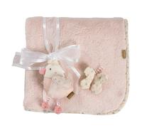Fehn Couverture bébé Oiseau - Plaid Doux et câlin | Pour les câlins, comme tapis d'éveil, doudou ou couverture - à la maison et en déplacement